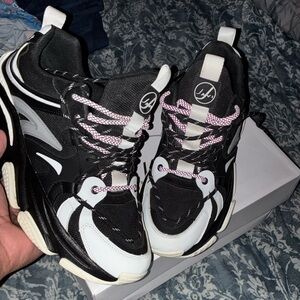 Black and White Jordan 1 High-Top Sneakers